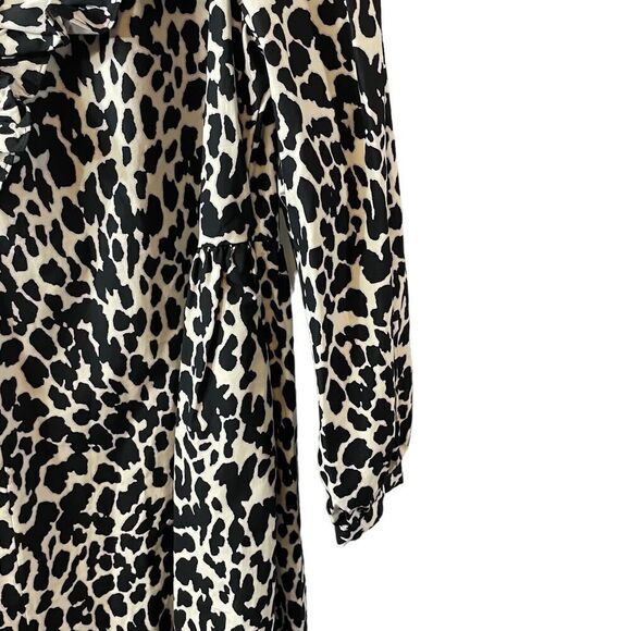 Sandy Liang Target Leopard Print Long Sleeve Midi Dress Ruffle Size Small NWT - Picture 7 of 14